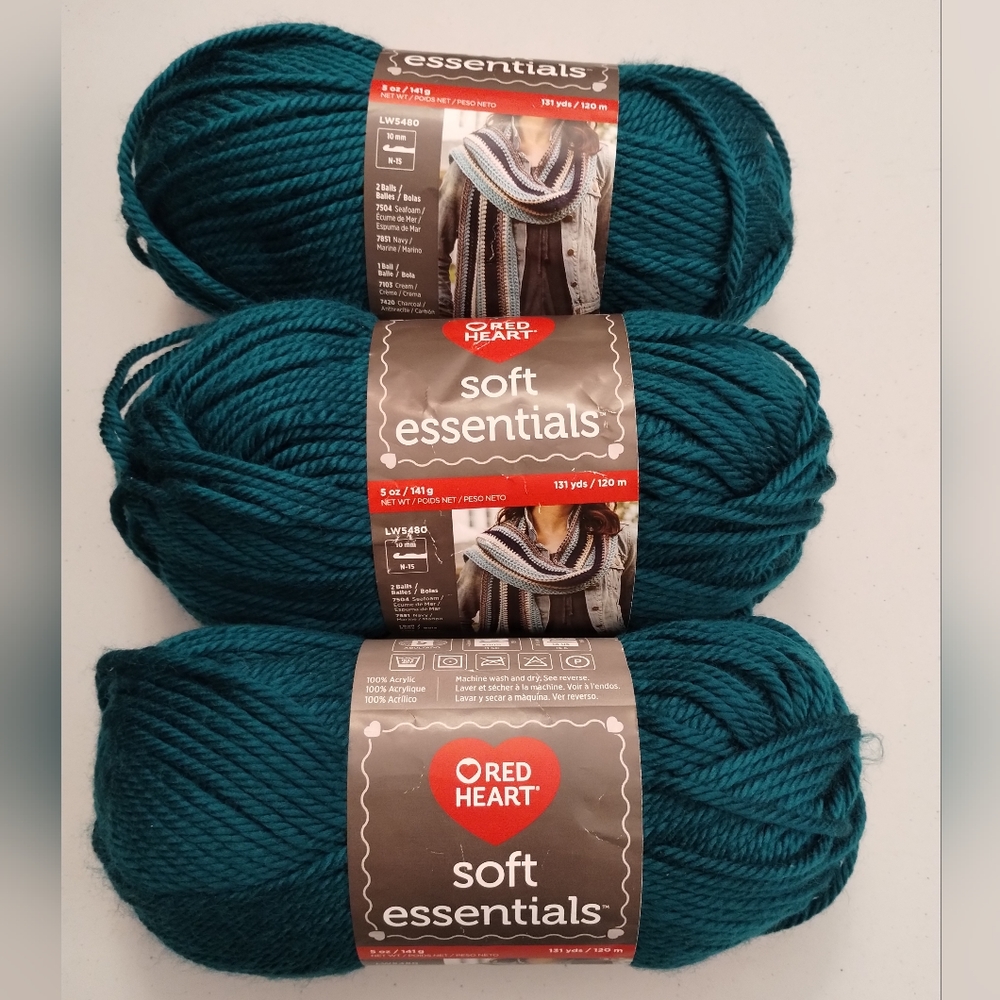 3 Brand New Red Heart Soft Essentials Yarn